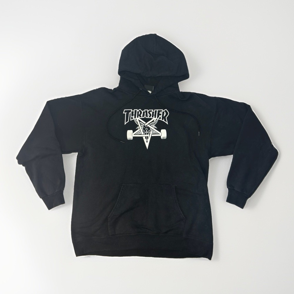 Thrasher Skateboarding Black Graphic Pullover Hoodie Men's Medium M